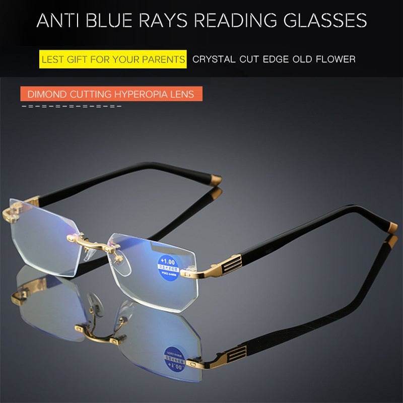 Progressive Reading Glasses with Screen Filter | No-Line Bifocals for Computer Work & Reading | Lightweight Titanium Frame | Anti-Fatigue
