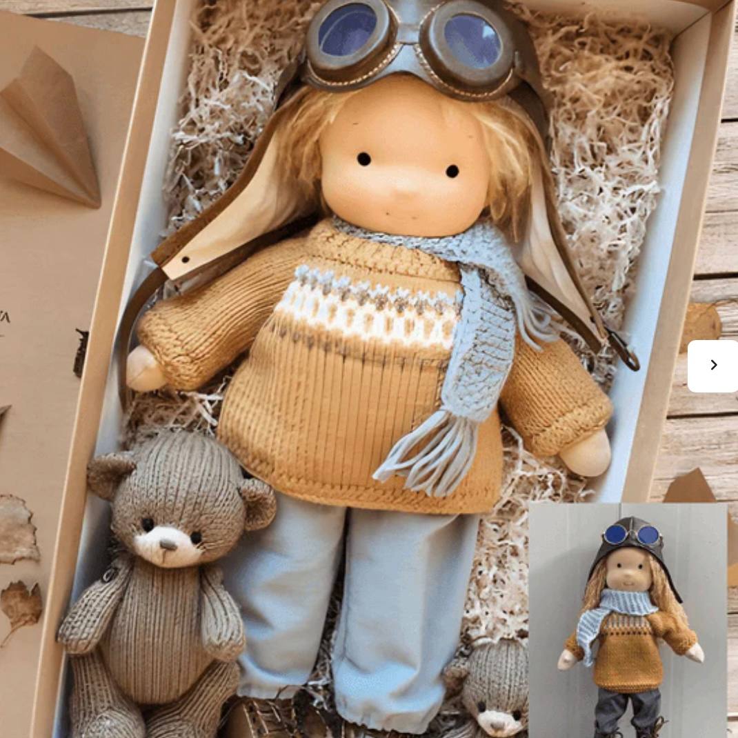 Natural Cotton Artisan Doll, Gentle Play Toy