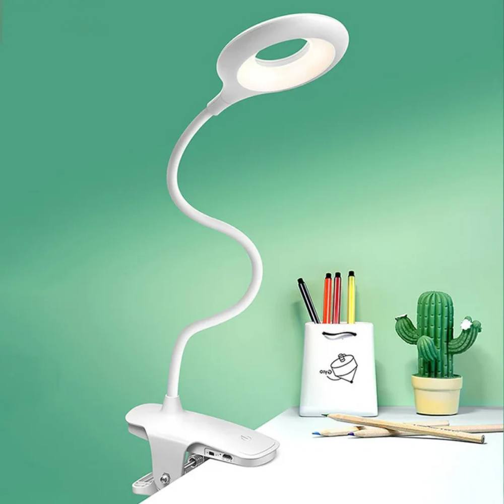 Portable Clip On Desk Lamp with Adjustable Arm