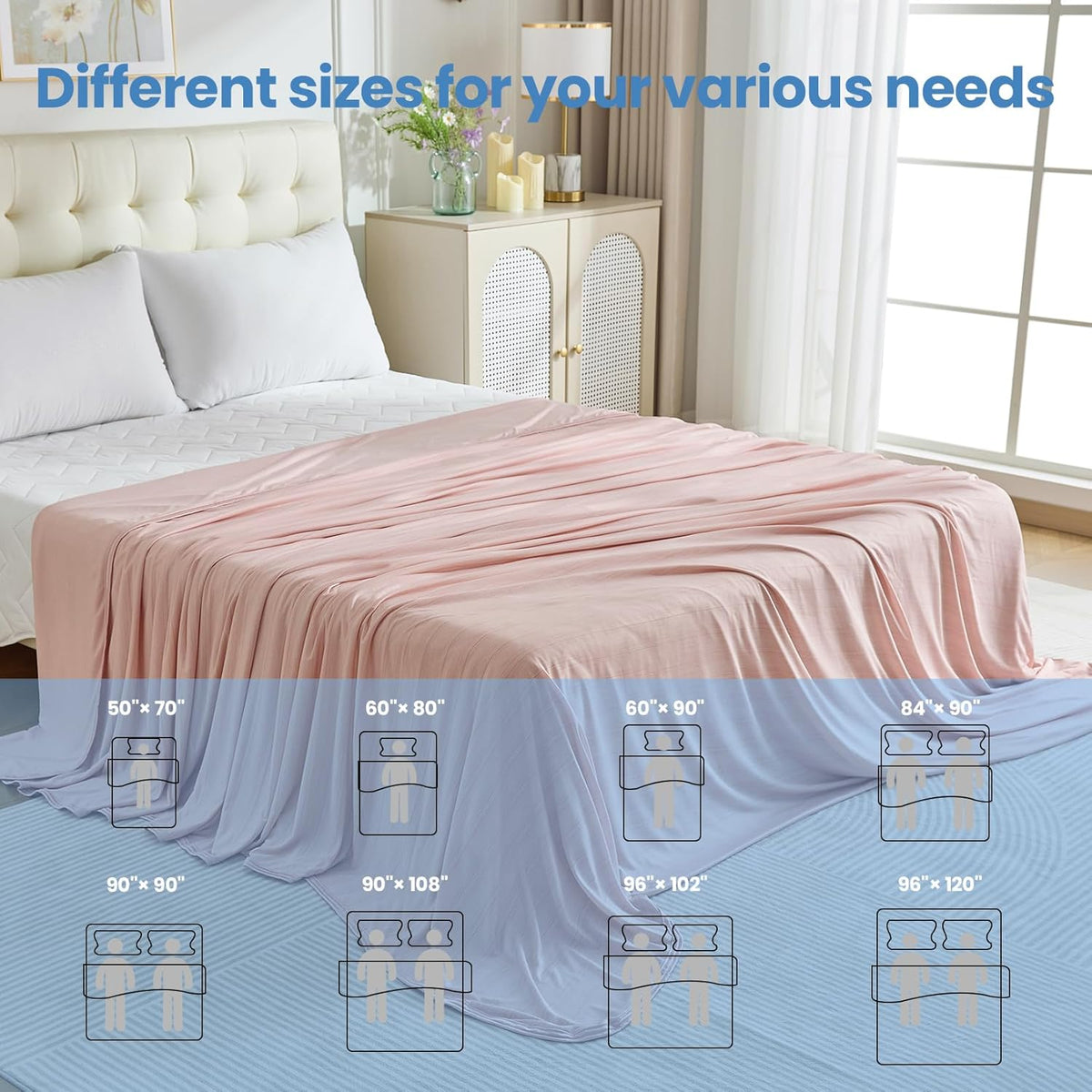 Cooling Blanket Collection | Soft Lightweight Summer Blanket for Hot Sleepers | Ideal for Night Sweats on Bed or Couch
