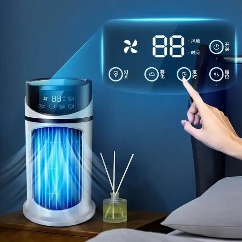 Compact Portable Air Conditioner | Evaporative Cooling Fan with Humidifier for Personalized Comfort