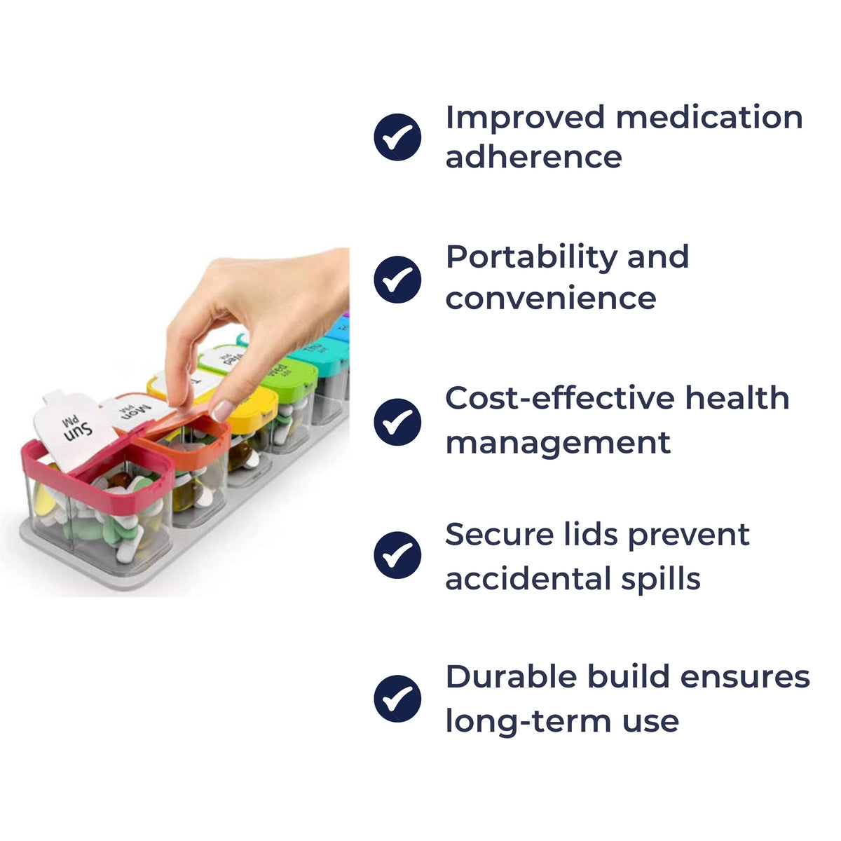 Large 7-Day Medication Organizer – Moisture-Proof Case for Seniors