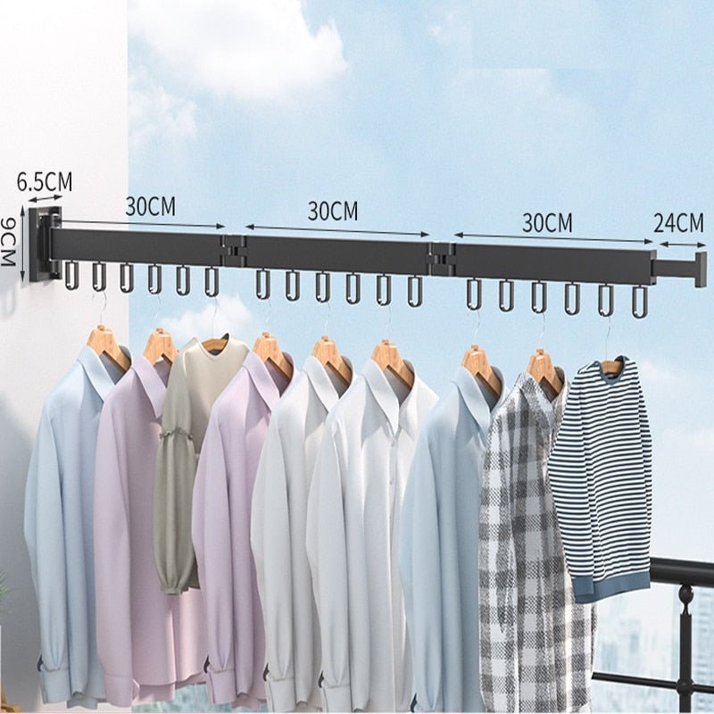 Daxon Wall Mounted Clothes Drying Rack - Collapsible Stainless Steel Design