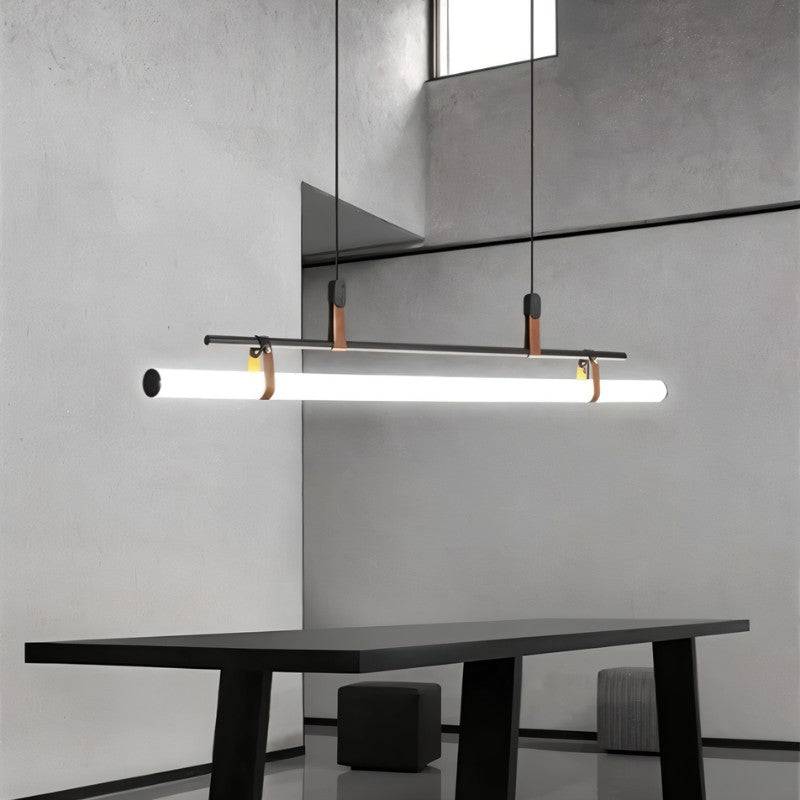Sleek Metal LED Bar Light Fixture Adjustable Drop Length for Countertop Workspace Dining Table Task Lighting 3000K 6000K Black Gold