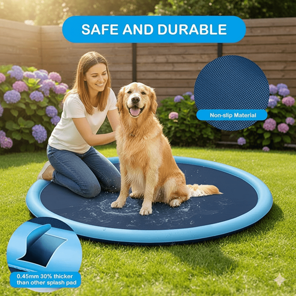 Interactive Dog Splash Pad with Built-in Sprinklers | Durable Water Mat for Cooling Fun on Hot Days