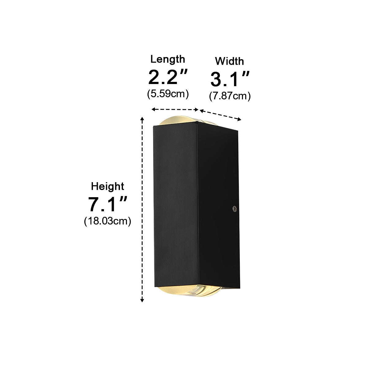Up Down LED Wall Sconce 7 Inch Aluminum Indoor Outdoor Light for Hallways Entryways Stairs Pathways Warm White Cool White 110V Weatherproof