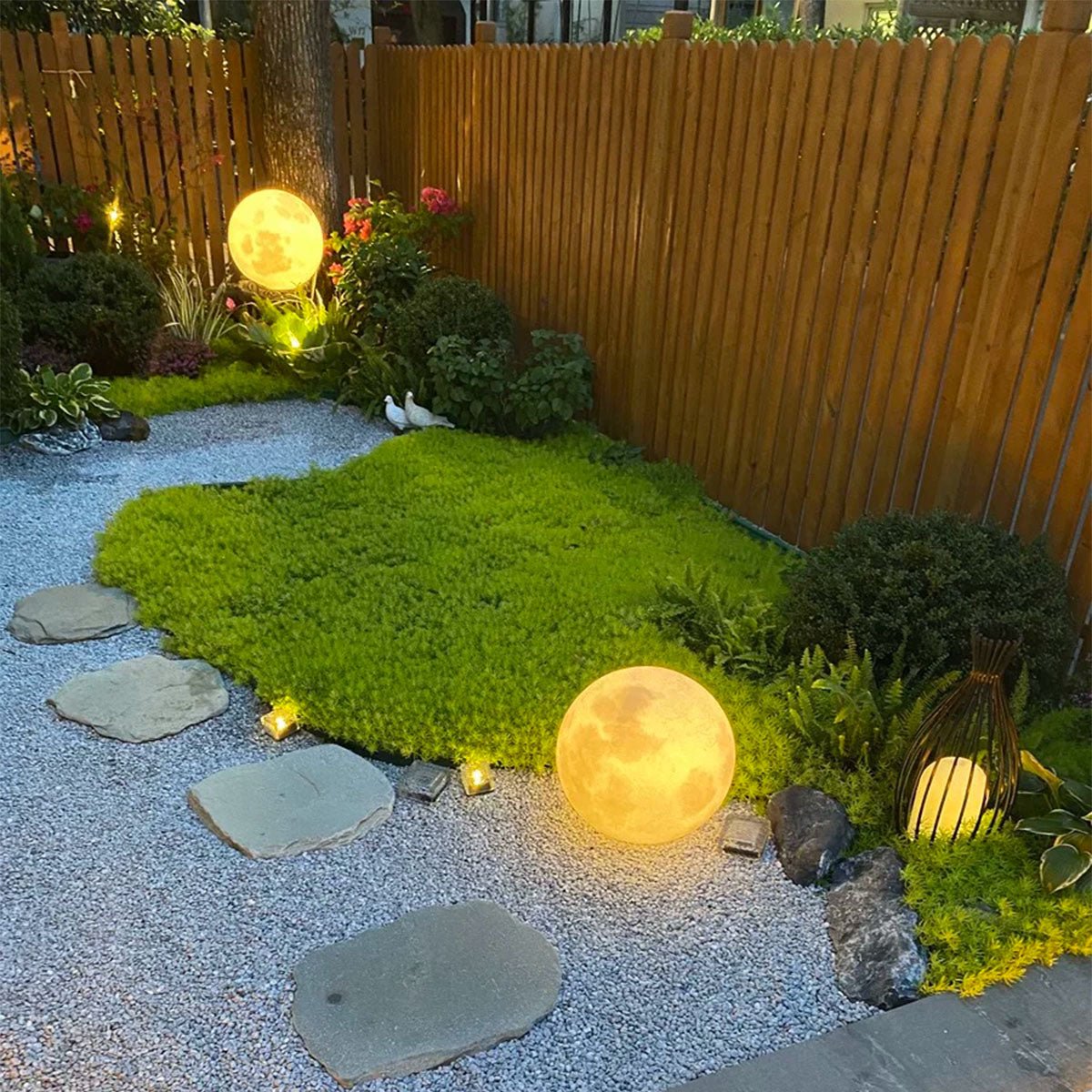 Solar Globe Light 11.8 in Resin Sphere Orb for Yard Pathway Garden Decor Warm White LED Waterproof Outdoor Lighting Patio Lawn Landscape Acc