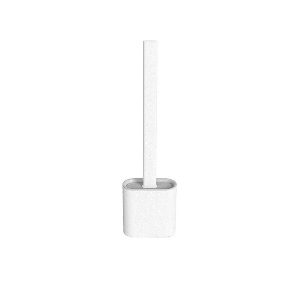 Flexible Silicone Toilet Brush with Holder and Wall Mount for Modern Bathrooms