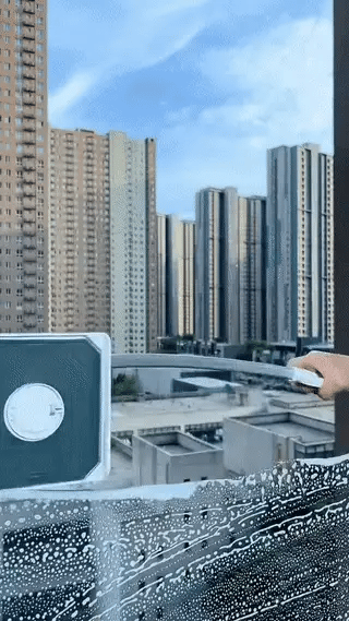 Magnetic Window Cleaner, Double Sided Window Washer with Extendable Handle, Window Cleaning Tool for Exterior Windows