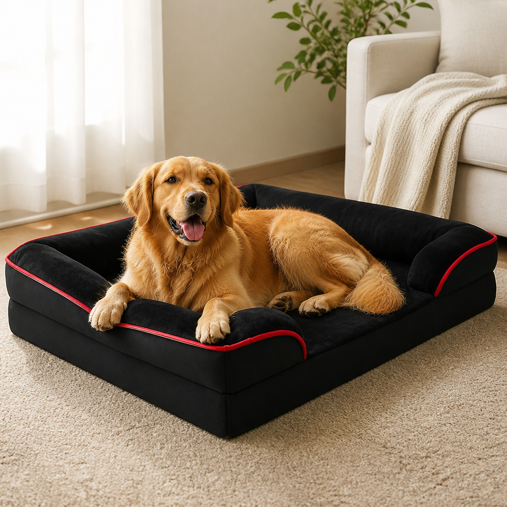 Ortekor Orthopedic Egg-Crate Foam & Non-Slip Dog Bed (Removable Washable Cover)