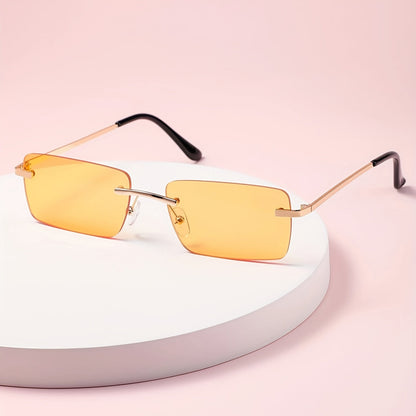 Rimless Sunglasses for Men – Lightweight Metal Frame with UV Protection & Oversized Gradient Lenses for Driving, Outdoor Sports, Beach