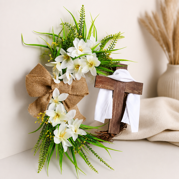 GRACEBLOOM – Decorative Wreath and Cross for Tranquil Spaces