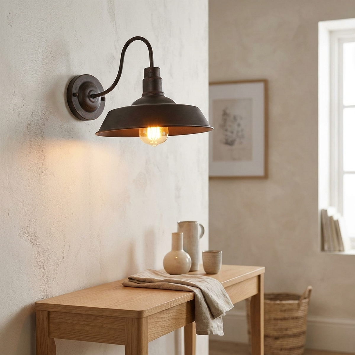 GOOSORA – Gooseneck Wall Light for Rustic Ambiance