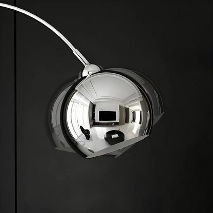 Overarching Chrome Floor Lamp with Dome Shade 71 in E27 Socket Foot Switch