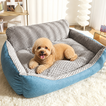 Ortekor Extra-Thick Plush & High Backrest Dog Sofa Bed (Removable Cover)