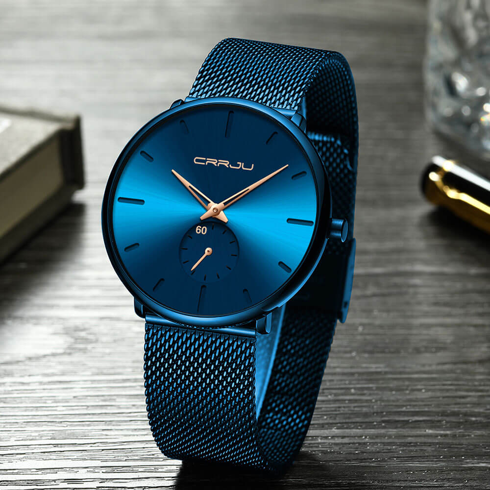 Men's Minimalist Quartz Wristwatch with Hardlex Crystal & Water Resistance for Business Casual Everyday Wear