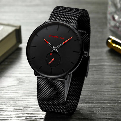 Men's Minimalist Quartz Wristwatch with Hardlex Crystal & Water Resistance for Business Casual Everyday Wear