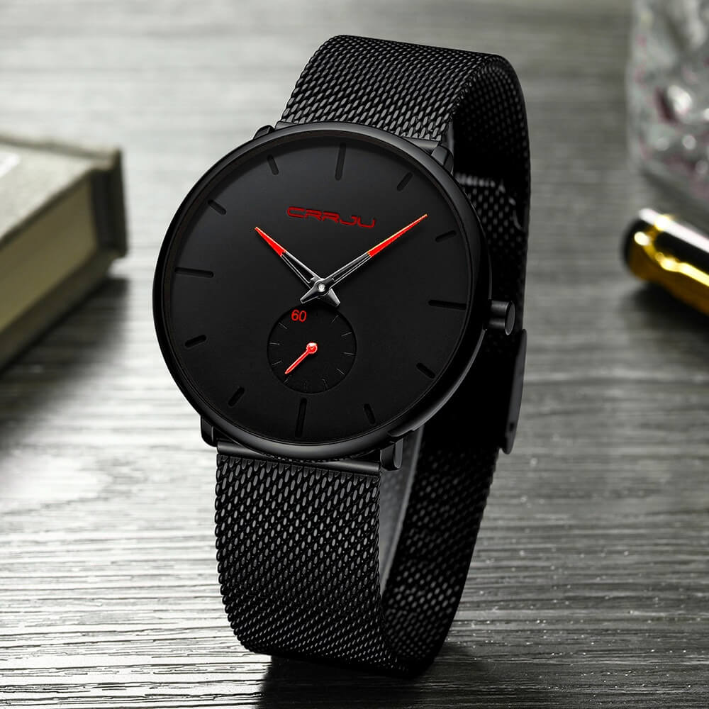 Men's Minimalist Quartz Wristwatch with Hardlex Crystal & Water Resistance for Business Casual Everyday Wear