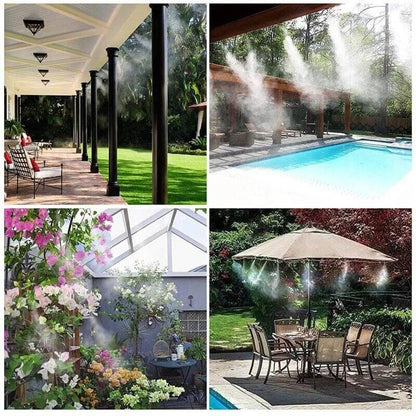 Adjustable Misting Irrigation System for Garden & Lawn Watering - Drip Line Cooling Kit for Outdoor Plants, Vegetables, Patio - DIY Hose
