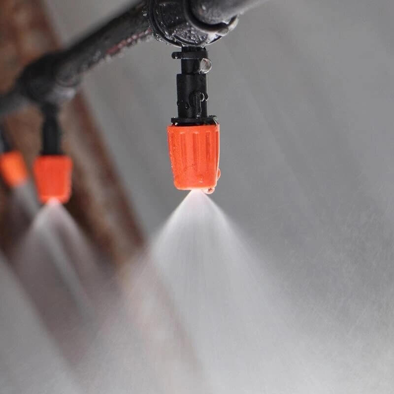 Adjustable Misting Irrigation System for Garden & Lawn Watering - Drip Line Cooling Kit for Outdoor Plants, Vegetables, Patio - DIY Hose