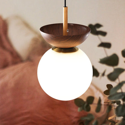 Glass & Iron Hanging Ceiling Light Fixture 6.3 in Adjustable Cord Modern Semi-Flush Mount for Bedroom Entryway Home 110V G9 Socket