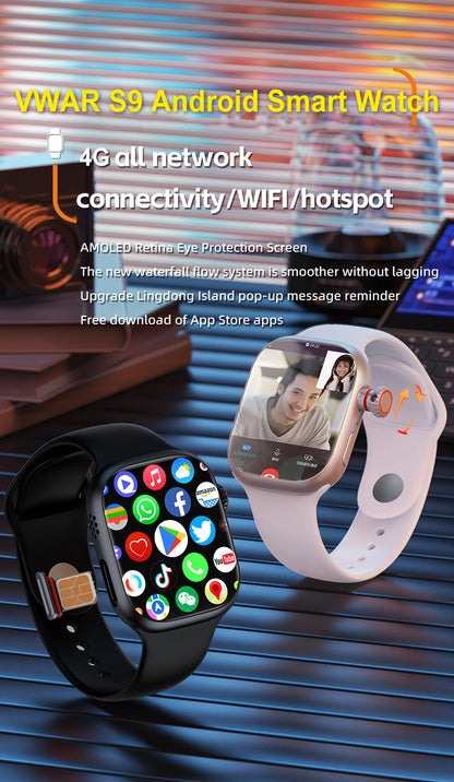 Android Smart Watch 4G with Retractable Camera, AMOLED Smartwatch with SIM Card Slot for Calls, WiFi Watch Phone
