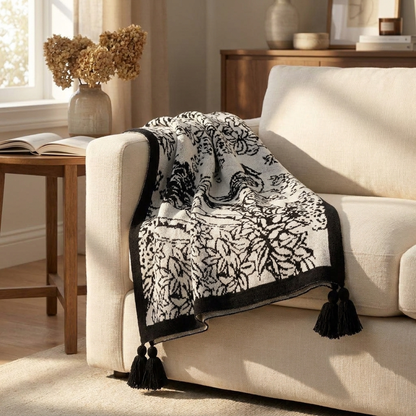 FLORAWING – Vintage Bird Throw Blanket for Elegant Home Comfort