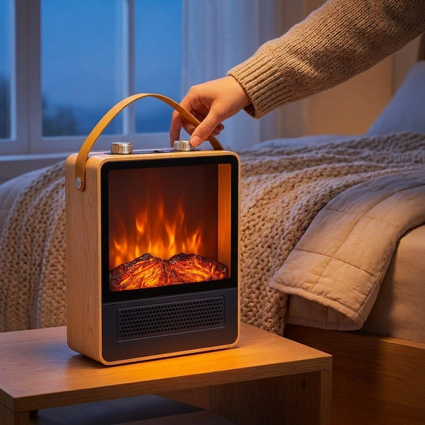 HEARTHVUE – Portable Fireplace Heater with 3D Flame for Inviting Room Comfort