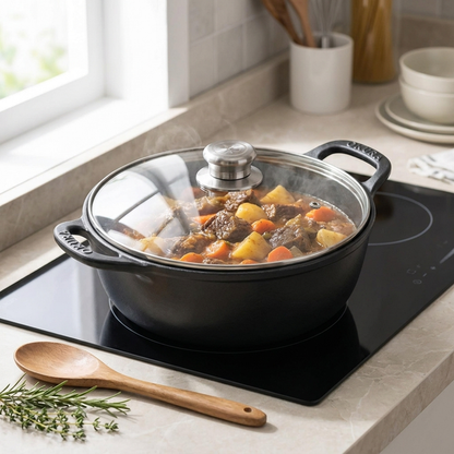 COOKELLE – Casserole Pan with Glass Lid for Convenient Home Cooking