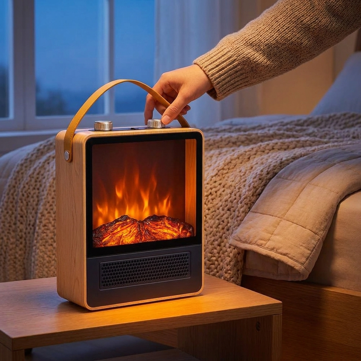 HEARTHVUE – Portable Fireplace Heater with 3D Flame for Inviting Room Comfort