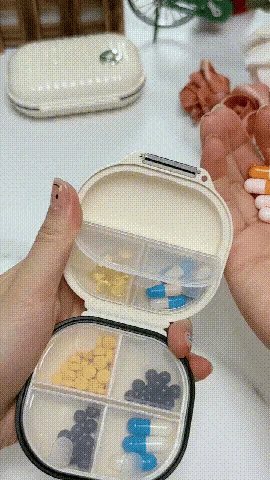 Pill Organizer 7-Compartment Moisture-Resistant Seal Set of 2