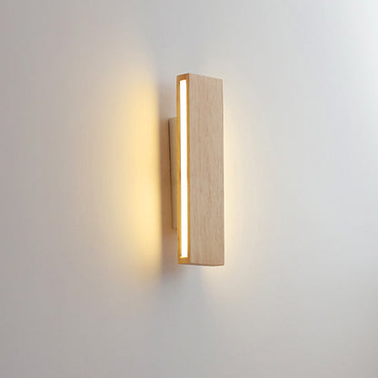 LED Sconce Light 12 Inch Wooden Acrylic Fixture Hallway Bedroom Living Room Hardwired Modern Minimal Décor Ambient Glow 12W 1200 Lumen Inter