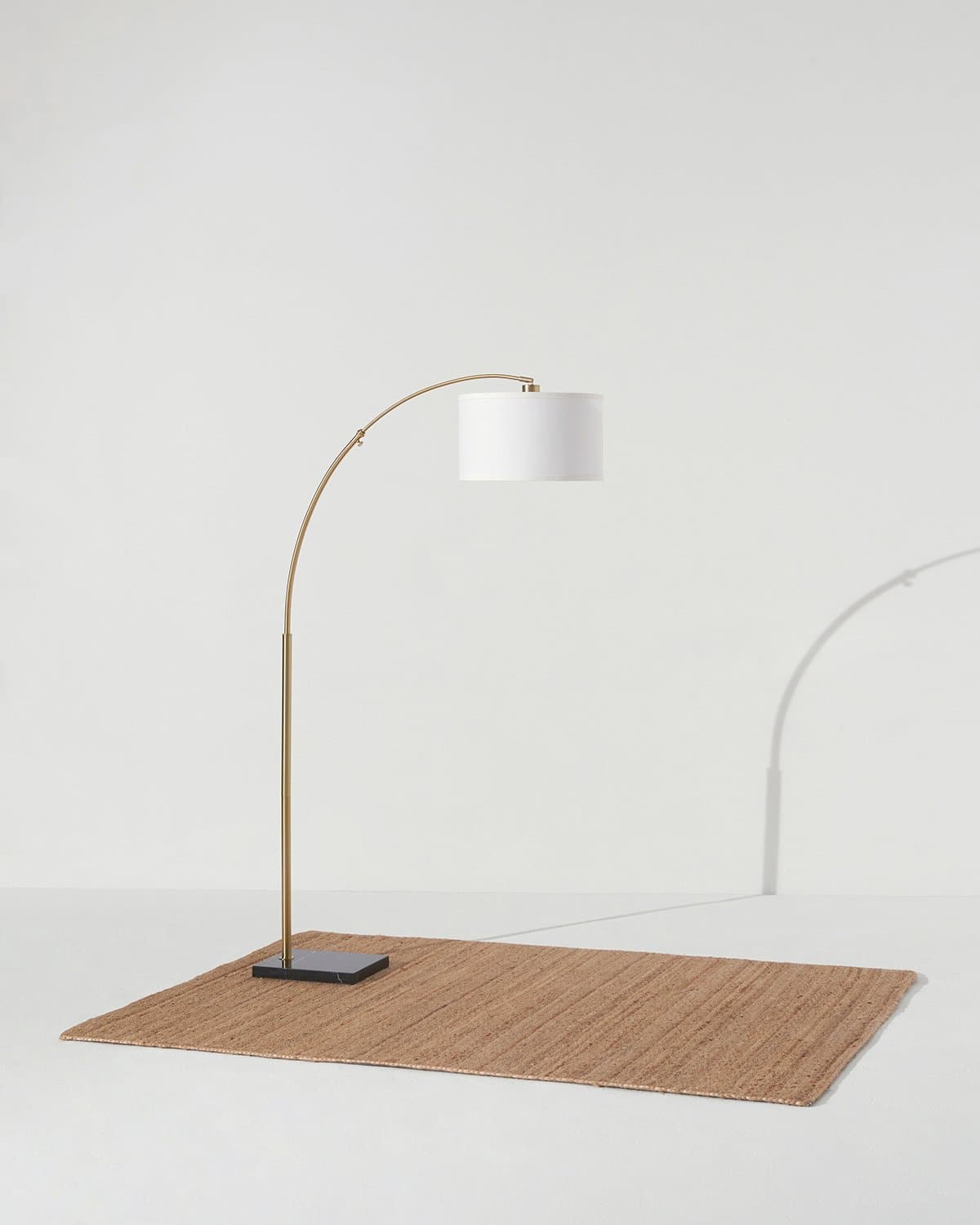 Arched Metal Reading Lamp with Marble Base 76 in Height for Living Room & Bedroom