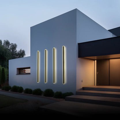 Waterproof Linear LED Outdoor Wall Light Modern Metal Weatherproof Sconce for Garden Patio Entryway Hallway Exterior Porch Walkway IP65
