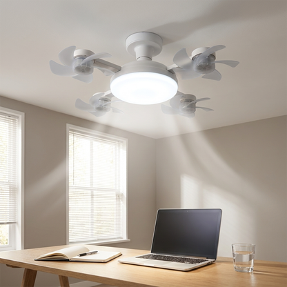 QUADAIR – LED Ceiling Light with Four Fans for Everyday Comfort