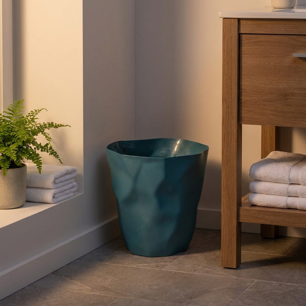 CURVEBIN – Irregular Shape Wastebasket for Space-Saving Design