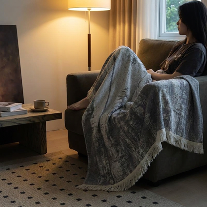 BRUSHREST – Abstract Ink Blanket for Effortless Home Comfort