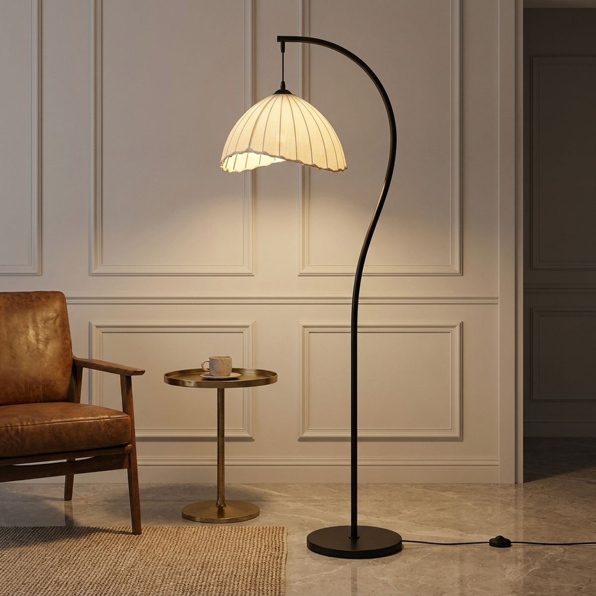 LUNACURVE – Crescent Floor Lamp for Elegant Interior Ambience