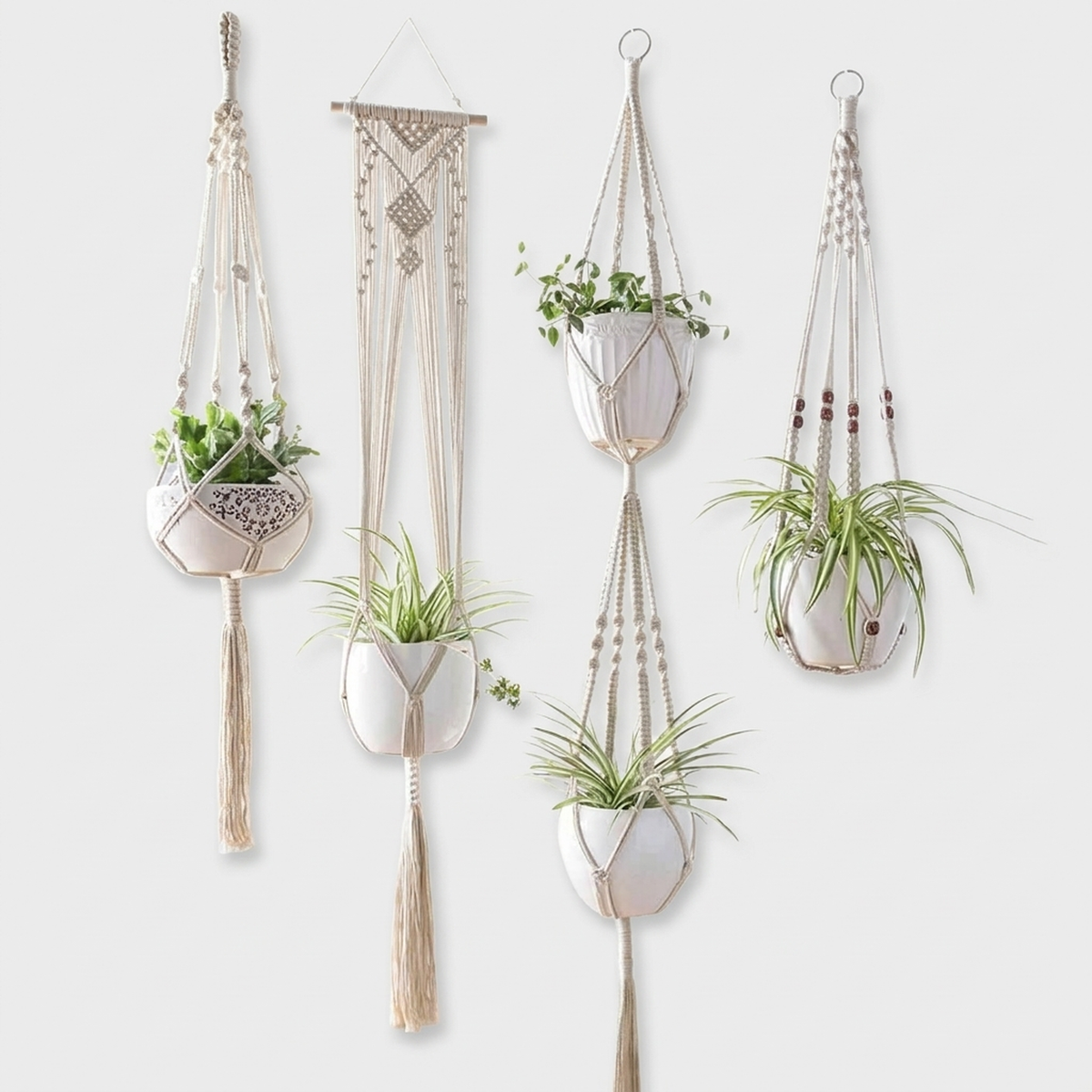 HANGBELLE – Hanging Basket Set of 4 for Charming Interior Decor