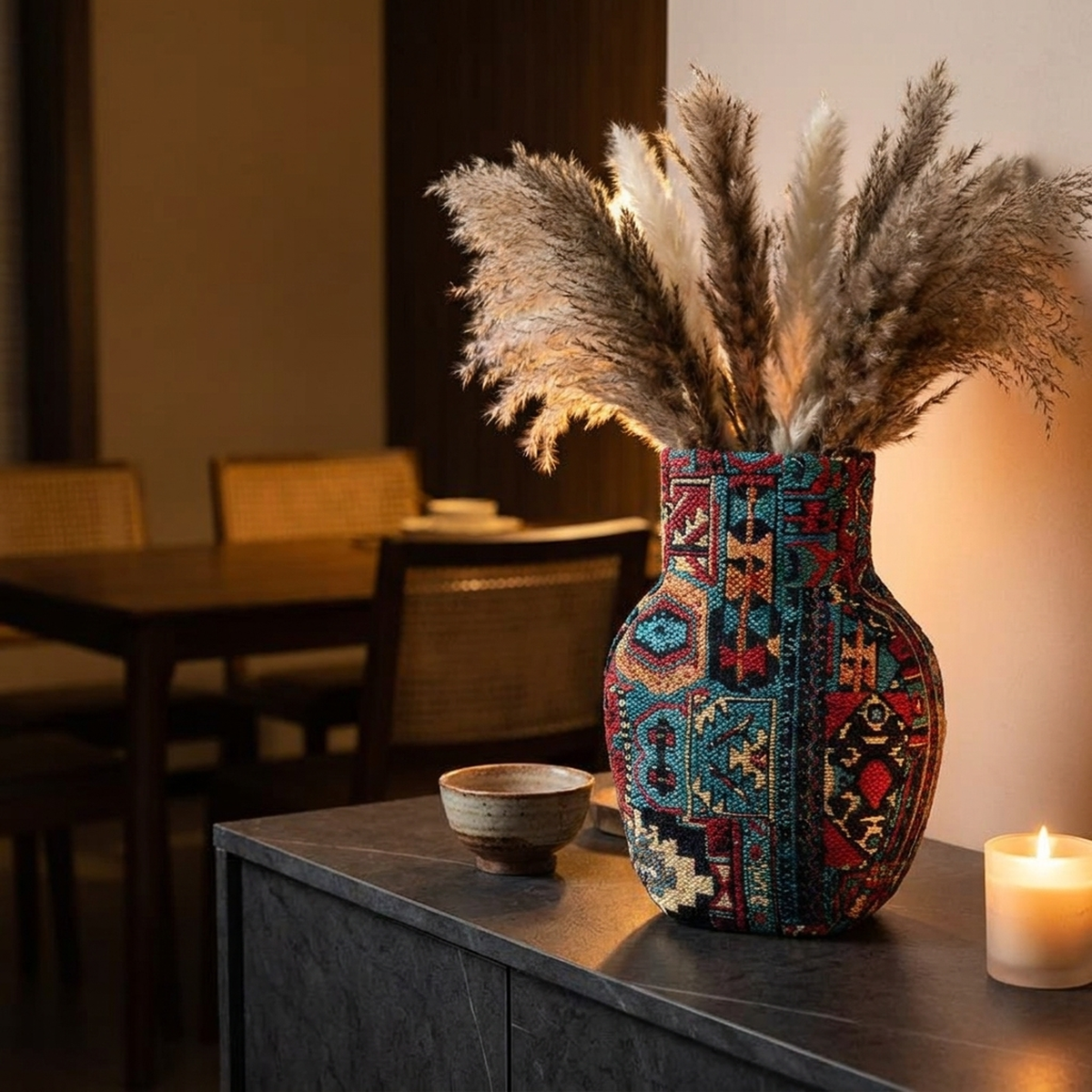 PETALFORM – Textured Vase for Elegant Dried Flower Displays