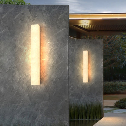 Outdoor LED Sconce Resin Vertical Design 24 in Weatherproof Patio Entry Porch Fixture Modern Exterior Lighting for Home Walkways