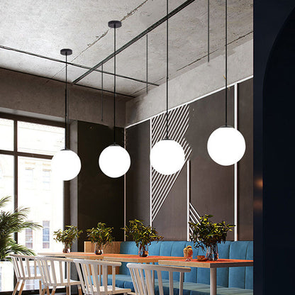 Globe Pendant Light E26 Socket for Kitchen Island Dining Room Bedroom Ceiling Lighting White 10 Inch Sphere Adjustable Hanging Fixture