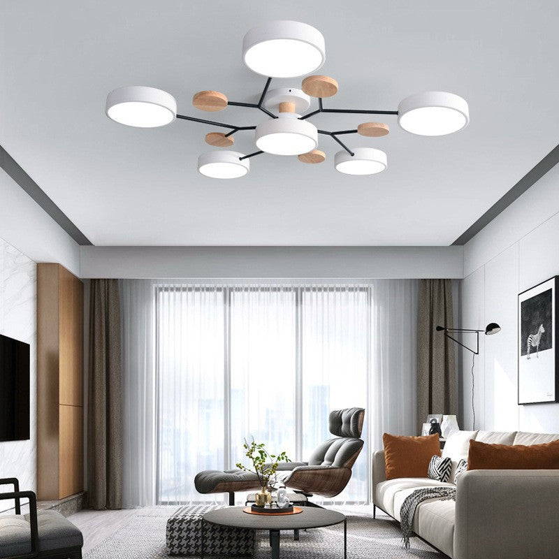 Modern Branch Sphere Semi-Flush Ceiling Light with Integrated LED for Bedrooms & Living Spaces