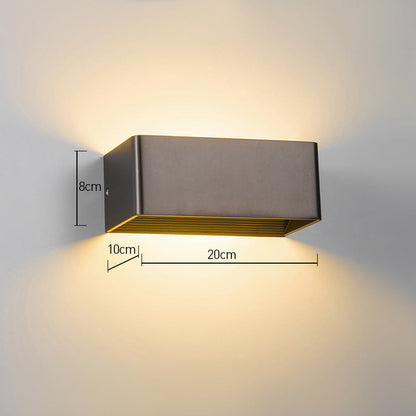 Geometric LED Sconce Aluminum Up Down Accent Light for Hallway Bedroom Living Room Indoor Modern Minimalist Wall Fixture