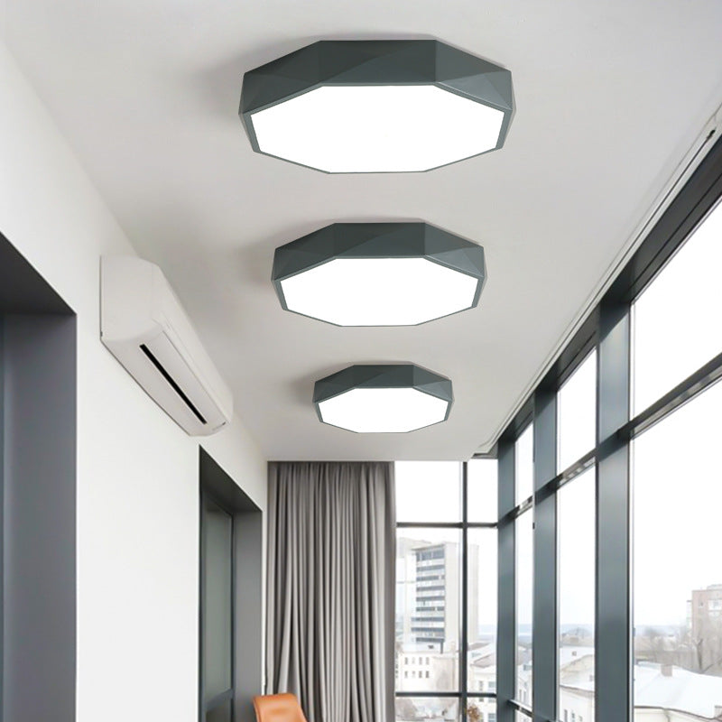 Abstract Scandinavian LED Ceiling Light Flush Mount Minimalist Round Indoor Fixture for Bedroom Living Room Hallway Modern Nordic Style