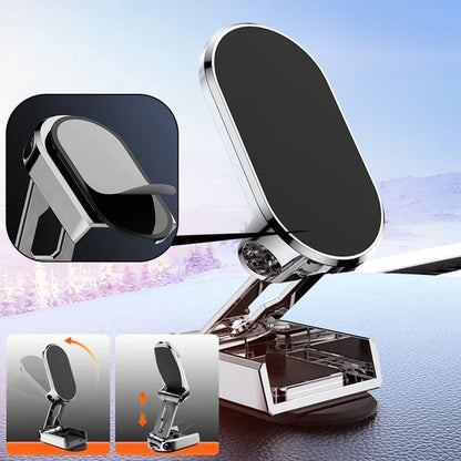 Dashboard Cell Phone Mount with Strong Magnet for Hands-Free Navigation in Any Vehicle Silver Black 360° Rotation Grip
