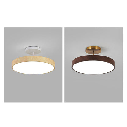 Close-to-Ceiling LED Fixture 12-Inch Iron Round Low-Profile for Hallways Bedrooms Kitchens Entryways Modern Dimmable 3000K-5000K