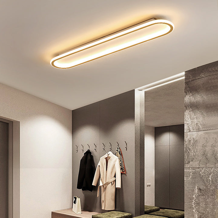 LED Flush Mount Hallway Light Oval Shape Low Profile for Bedroom Living Room Kitchen 12-24 Inch Adjustable Color Temperature Indoor