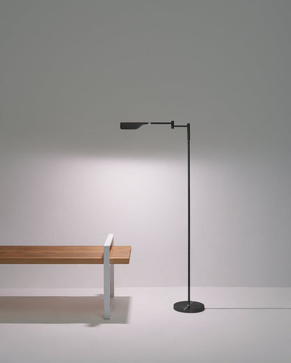 Touch-Dimming Metal Standing Lamp 53 in Tall with Integrated LED for Bedroom Living Room Reading Nook Organic Leaf Shape Warm 3000K Lighting