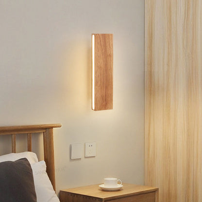 LED Sconce Light 12 Inch Wooden Acrylic Fixture Hallway Bedroom Living Room Hardwired Modern Minimal Décor Ambient Glow 12W 1200 Lumen Inter